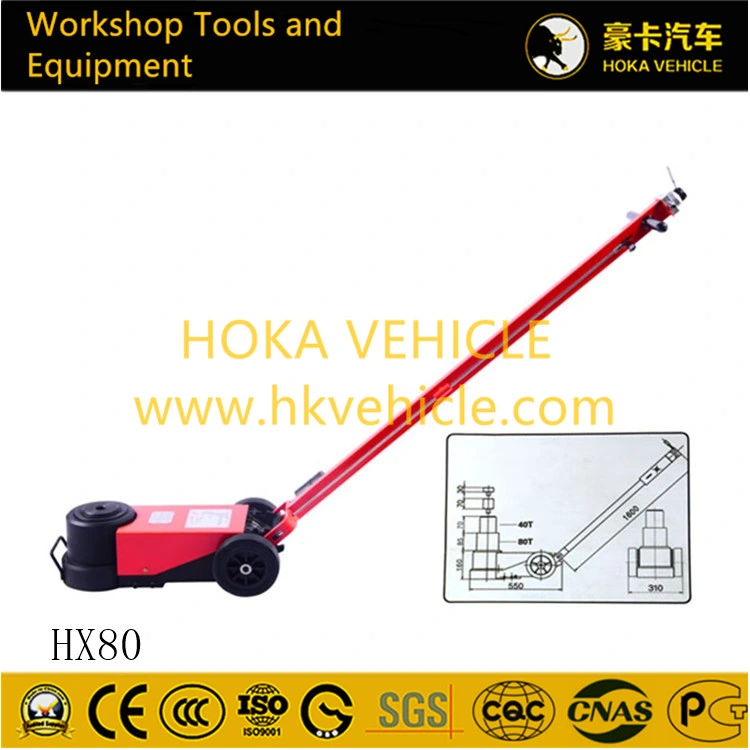 Europe High Quality 80t Pneumatic Hydraulic Jack Hx80 for Heavy Duty Truck and Bus Workshop
