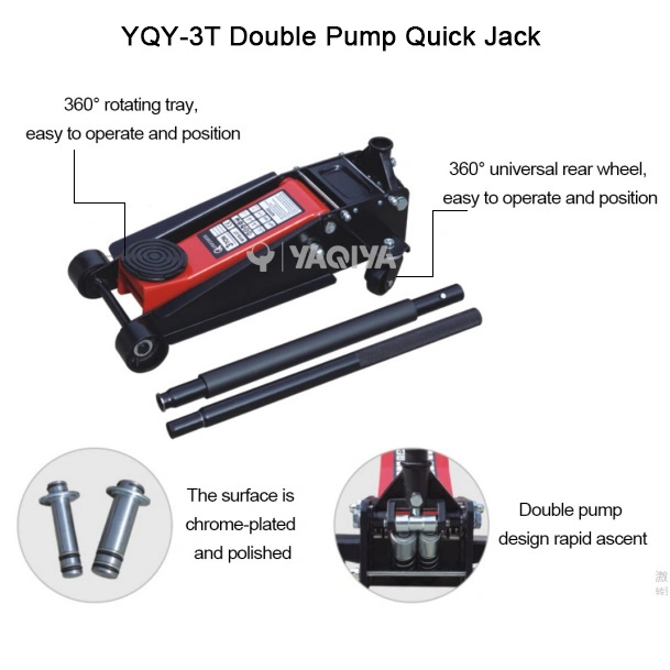High Quality 3ton Air Two Pump Hydraulic Floor Jack