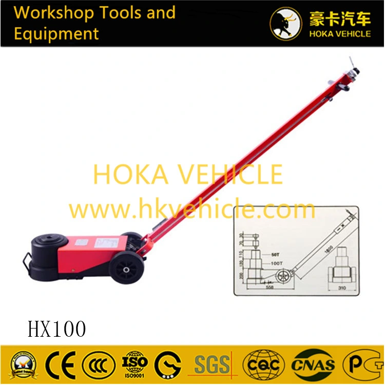Europe High Quality 100t Pneumatic Hydraulic Jack Hx100 for Heavy Duty Truck and Bus Workshop