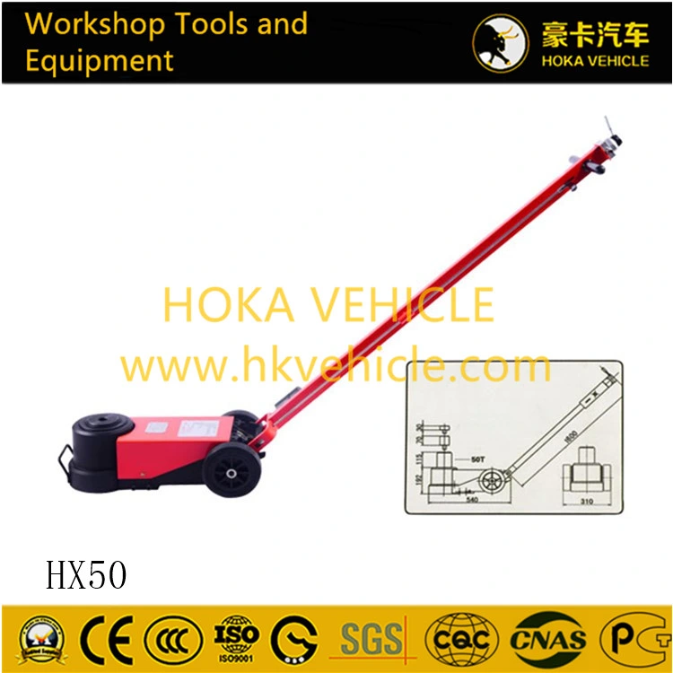 Europe High Quality 50t Pneumatic Hydraulic Jack Hx50 for Heavy Duty Truck and Bus Workshop