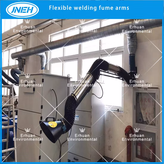 Braccio aspirante in acciaio inox con scheletro per l'estrazione mobile dei fumi